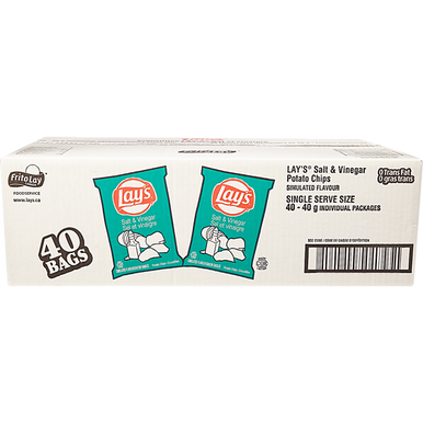 LAY'S Potato Chips, Salt & Vinegar, Vending Chips 40x40.0 g