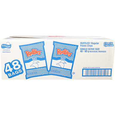 RUFFLES Potato Chips, Regular, Vending Chips 48x40.0 g