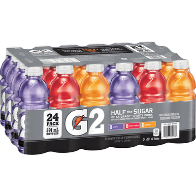 GATORADE G2 Clubpack Sports Drink - Light Hydration Variety Pack | 591ml Bottles- 24/Case