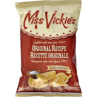 MISS VICKIES Kettle Cooked Potato Chips, Original Recipe, Vending Chips 40x40.0 g