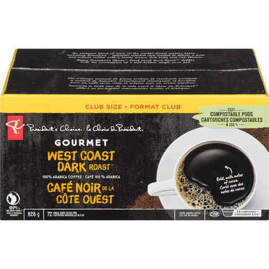 PRESIDENT'S CHOICE Gourmet West Coast Dark Roast Coffee Pods 72 ea