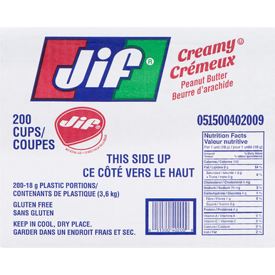 JIF Peanut Butter Creamy 200 Cups 200x18.0 g