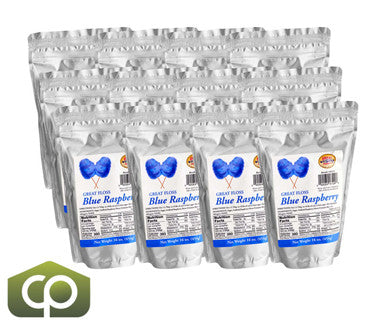 Great Western Great Floss Blue Raspberry Cotton Candy Concentrate Sugar - 1 lb.(12/Case)