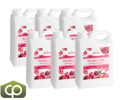 Bossen Strawberry Bubble Tea Concentrated Syrup with Pulp 64 fl. oz. (1.89 L) | (6/Case)