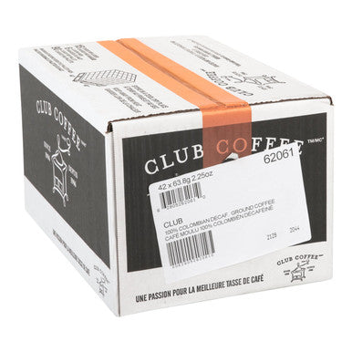 Club Coffee Decafinated Colombian Coffee | 2.25Z/Unit, 42 Units/Case