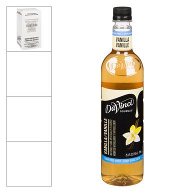DaVinci Gourmet Sugar Free Vanilla Flavoring Syrup | 750ML/Unit, 4 Units/Case