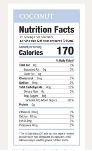 Tractor Beverage Co. Organic Coconut Tropical Syrup 2.5 Gallon Bag in Box