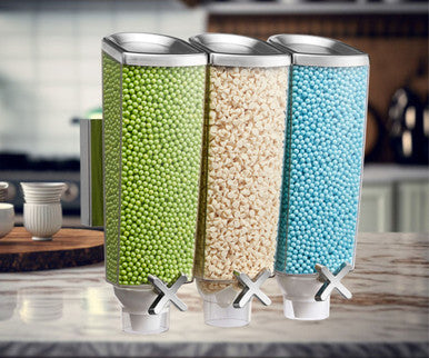 Rosseto EZ-PRO 3.8 Liter Triple Canister Wall-Mounted Food Dispenser - Efficient Dispensing Solution