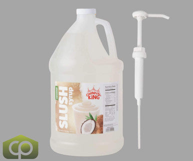 Carnival King 1 Gallon Exotic Coconut Slushy 5:1 Concentrate BONUS Squeeze Pump