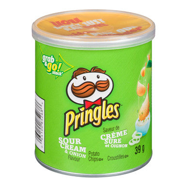 Pringles Sour Cream And Onion Potato Chips, Small Can | 39G/Unit, 12 Units/Case