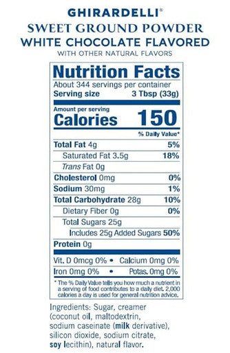 Ghirardelli 25 lb. (11.34 kg) Sweet Ground White Chocolate Powder (3/Case)