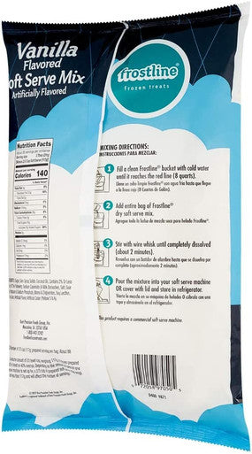 Frostline Vanilla Soft Serve Ice Cream Mix Lactose Free 6 lb | Waffle Cones 12pk & Rainbow Sprinkles