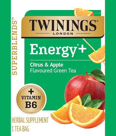 Twinings Superblends Energy Boost Citrus & Apple Green Tea- 16/Box(6/CASE)