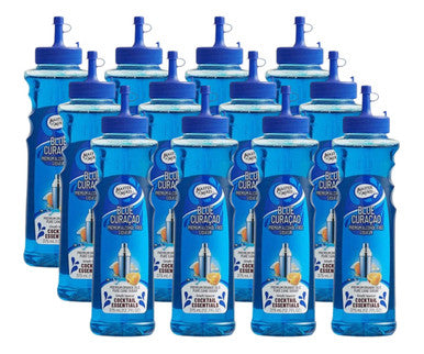Master of Mixes 375 mL Blue Curacao Syrup - Sweet Orange Flavor (12/Case)