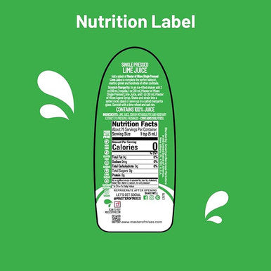 Master of Mixes 375 mL Single Pressed Lime Juice - Made with Limes (12/Case)