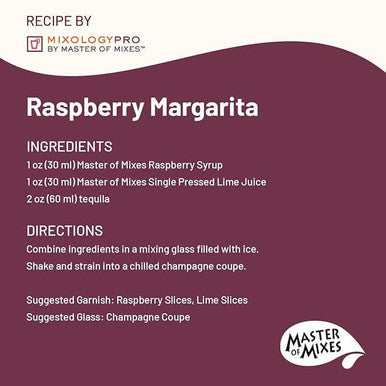Master of Mixes 375 mL Raspberry Syrup - Rich Juicy Flavor (12/Case)