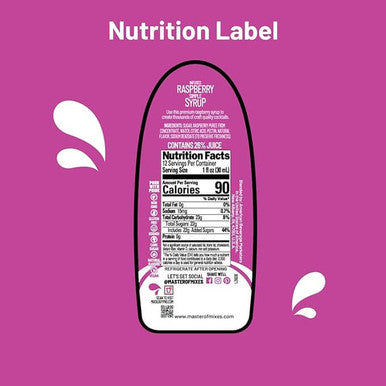 Master of Mixes 375 mL Raspberry Syrup - Rich Juicy Flavor (12/Case)