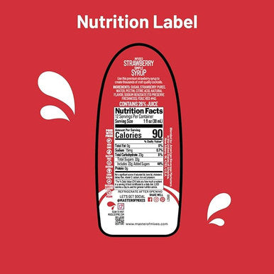 Master of Mixes 375 mL Strawberry Syrup - Rich Juicy Flavor (12/Case)