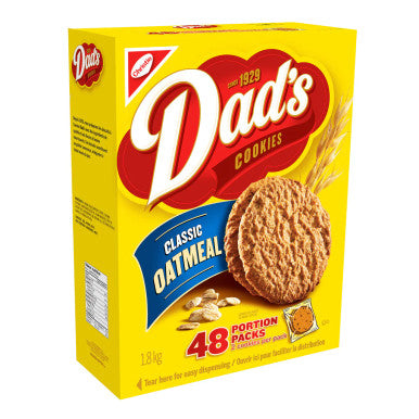 Dad's Chocolate Chip Cookies Portion Packs - 1.8kg Box (48 Packs of 2) - Perfect Snack Size