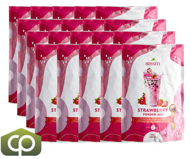 Bossen 2.2 lb/1Kg Strawberry Bubble Tea Powder Mix | Refreshing Sweet Flavor(10/Case)