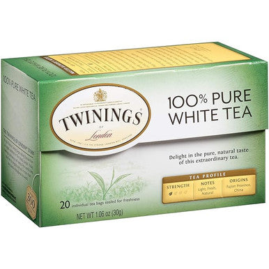 Twinings Pure White Light and Natural Flavor Tea Bags - 20/Box(6/CASE)