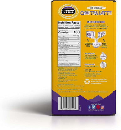 Oregon Chai Original 1.5 Gallon Concentrate Chai Tea Latte 1:1 (2/Case)