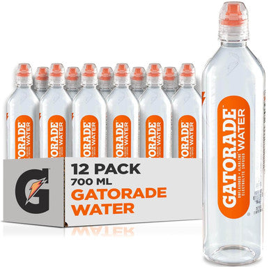 Gatorade Unflavoured Water with Sports Cap - 700ML (Pack of 12) - Canadian Made