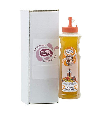 Master of Mixes 375 mL Peach Syrup - Rich Flavor from Pureed Peaches (12/Case)