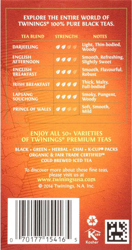 Twinings Ceylon Orange Pekoe Versatile Brewing Tea Bags - 20/Box(6/CASE)