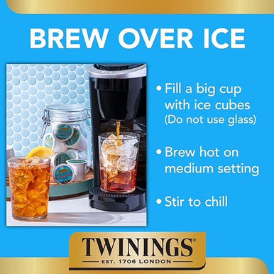 Twinings Unsweetened Delight Peach Iced Tea Single Serve  - 24/Box(4/CASE)