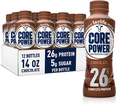 Core Power Fairlife High Protein Milk Shake, Chocolate, 14 FL Oz (12-Pack)