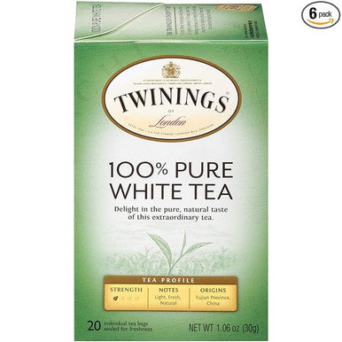 Twinings Pure White Light and Natural Flavor Tea Bags - 20/Box(6/CASE)