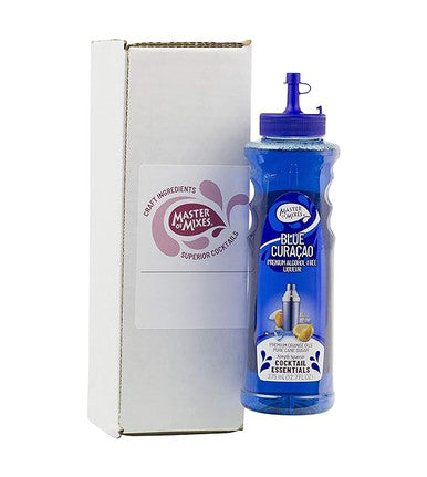 Master of Mixes 375 mL Blue Curacao Syrup - Sweet Orange Flavor (12/Case)