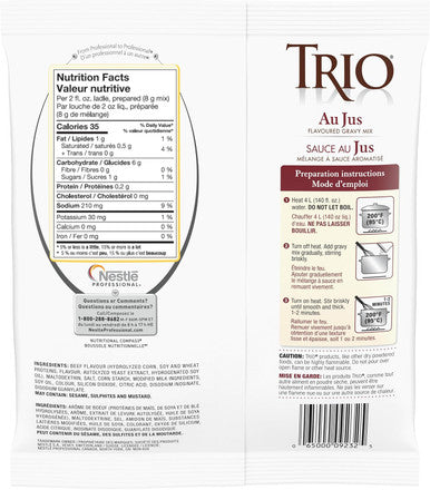 TRIO Au Jus Gravy Mix  Fat-free, Cholesterol Free | 197G/Unit, 8 Units/Case