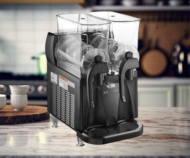 Bunn  Ultra NX Black Double 3 Gallon Slushy Machine with Flat Lids