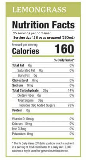 Tractor Beverage Co. Organic Classic Lemongrass Soda Syrup 2.5 Gallon Bag in Box