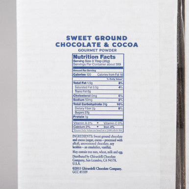 Ghirardelli 30 lb. Sweet Ground Chocolate & Cocoa Powder