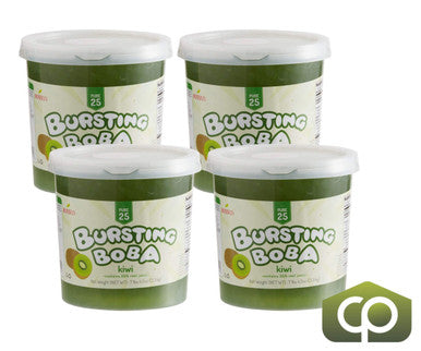 Bossen Pure25 Kiwi Bursting Boba 7.04 lb. (3.19 kg) - 4/Case | Real Kiwi Juice