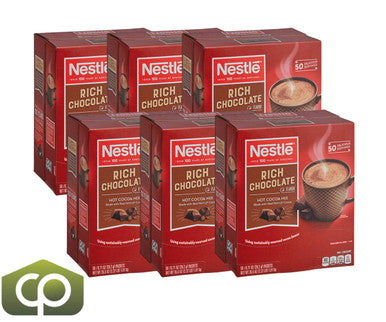 Nestle Rich Chocolate Hot Cocoa Mix Packet 50 Count - 6/Case (1.36 kg)