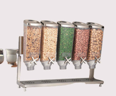Rosseto EZ-PRO 3.8 Liter, 5 Canister Food Dispenser - Precision Dispensing Solution