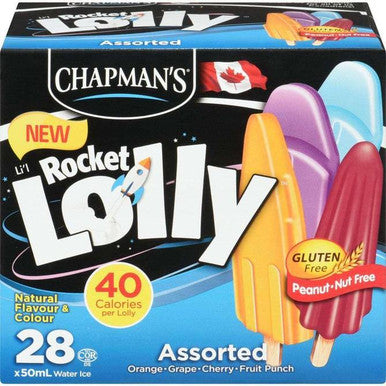 Chapman's Assorted Lolly Candy, Novelty, Rocket | 28X50ML/Unit, 4 Units/Case