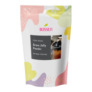 Bossen 2.2 lb. (1 kg) Bubble Tea Grass Jelly Powder Mix | Smooth Herbal Flavor(10/Case)