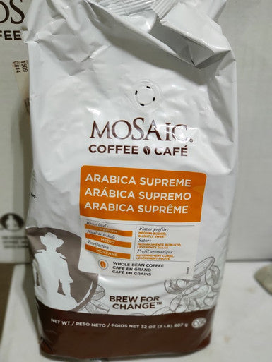 Mosaic Supreme Medium Arabica Coffee Beans - 2lbs. (8/CASE)