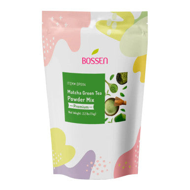 Bossen 2.2 lb/1kg Matcha Green Bubble Tea Powder Mix | Subtly Sweet Matcha Flavor(20/Case)