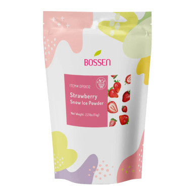 Bossen 2.2 lb. (1 kg) Bubble Tea Strawberry Snow Ice Powder Mix(10/Case)