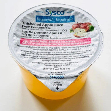 Juice Thickened Apple Nectar â€” IDDSI Level 2 (Mildly Thick), 118 mL Cups, Case of 48