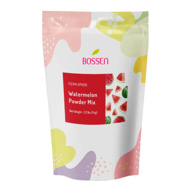 Bossen 2.2 lb. (1 kg) Bubble Tea Watermelon Powder Mix | Refreshing Sweet Flavor(10/Case)