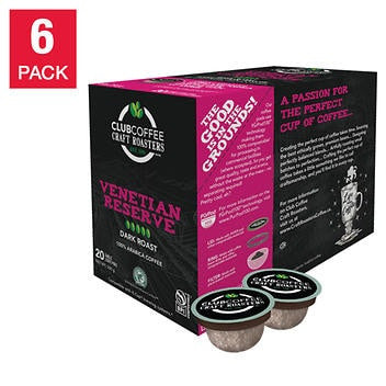 Club Coffee Craft Roasters Venetian Reserve Dark Roast Coffee Pods - 120 Count