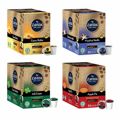 Zavida Single-Serve Coffee Holiday Variety Pack - 96-Count - Festive Flavors for Joyful Sipping