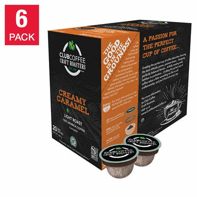Club Coffee Creamy Caramel 100% Compostable Pods, 120-count